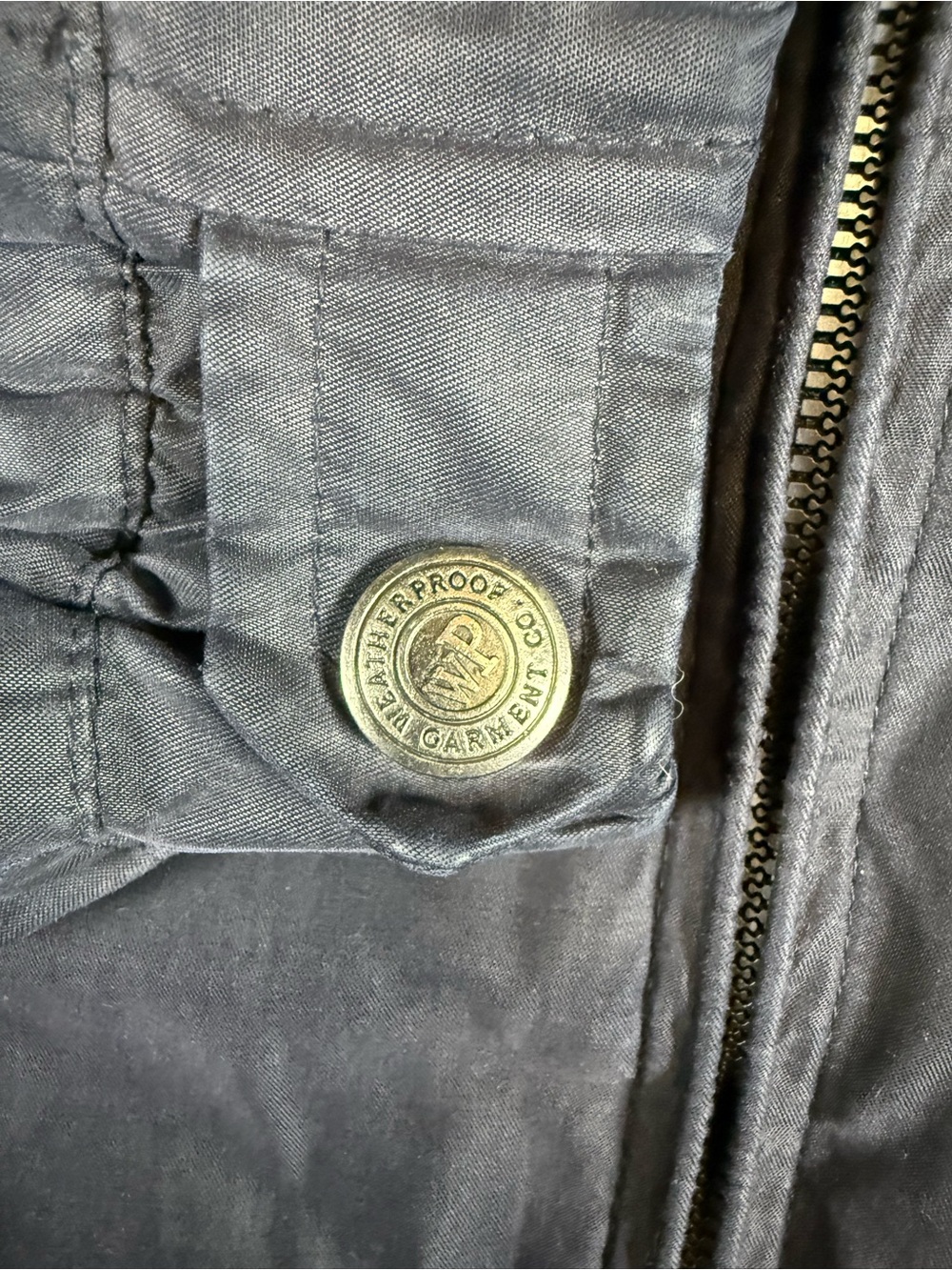 VTG Harley Davidson Weatherproof Garment Co Blue Jacket Size L Zip Up - Picture 10 of 13